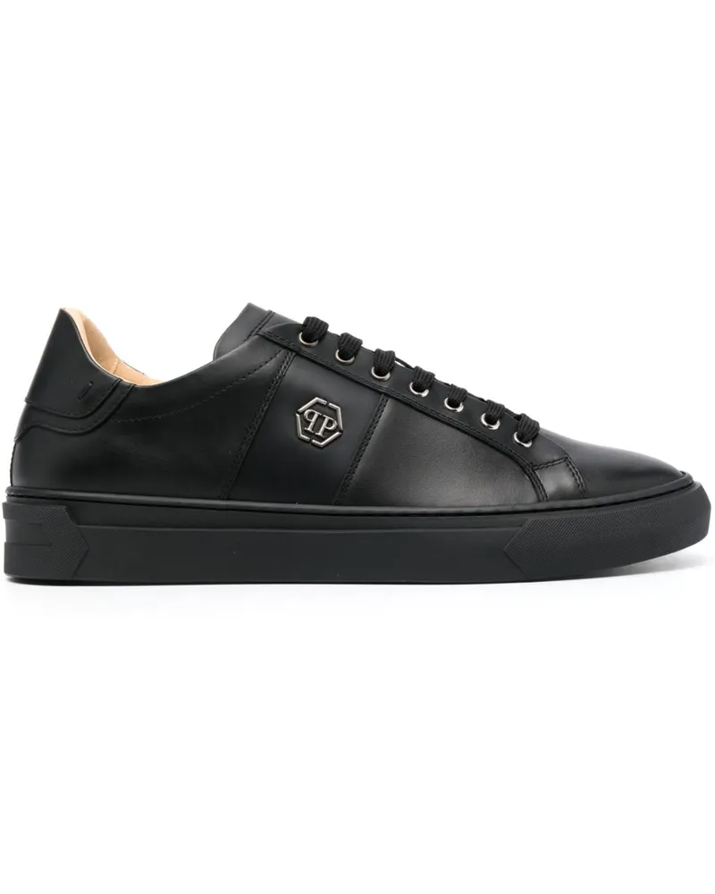 Philipp Plein Sneakers mit Logo-Schild - Schwarz Schwarz