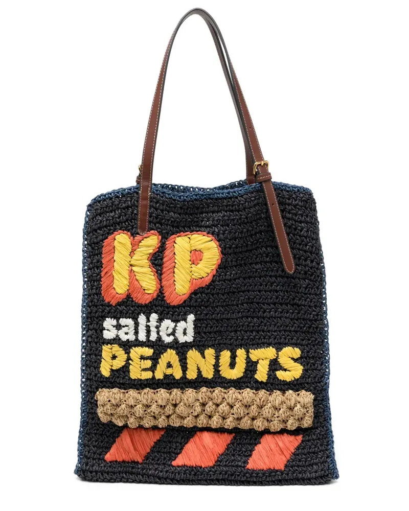 Anya Hindmarch Shopper mit Logo-Patch - Blau Blau