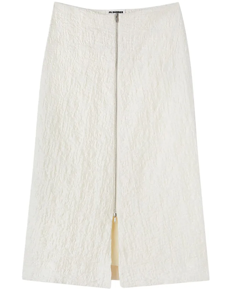 Jil Sander Midirock mit texturiertem Finish - Weiß Weiß