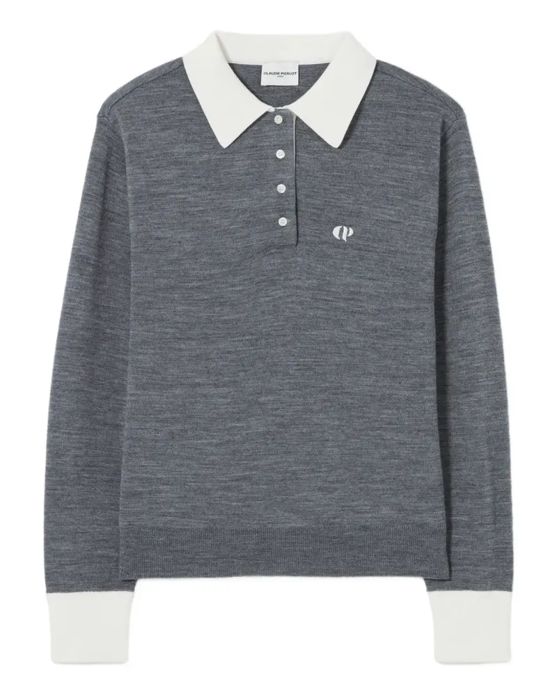 Claudie Pierlot Poloshirt mit Logo-Stickerei - Grau Grau
