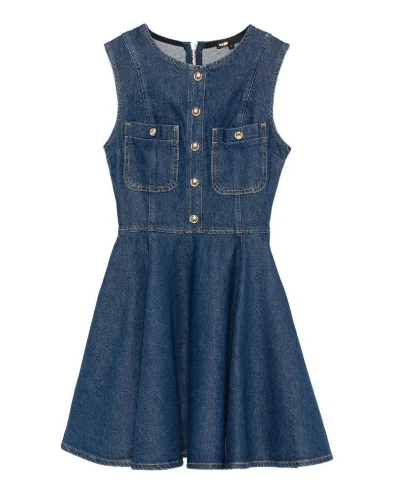 Maje Minikleid mit geknöpfter Tasche - Blau Blau
