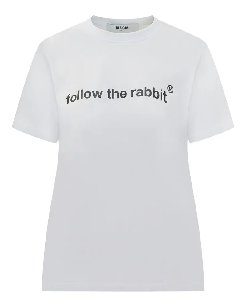 MSGM T-Shirt mit Hasen-Print - Weiß Weiß