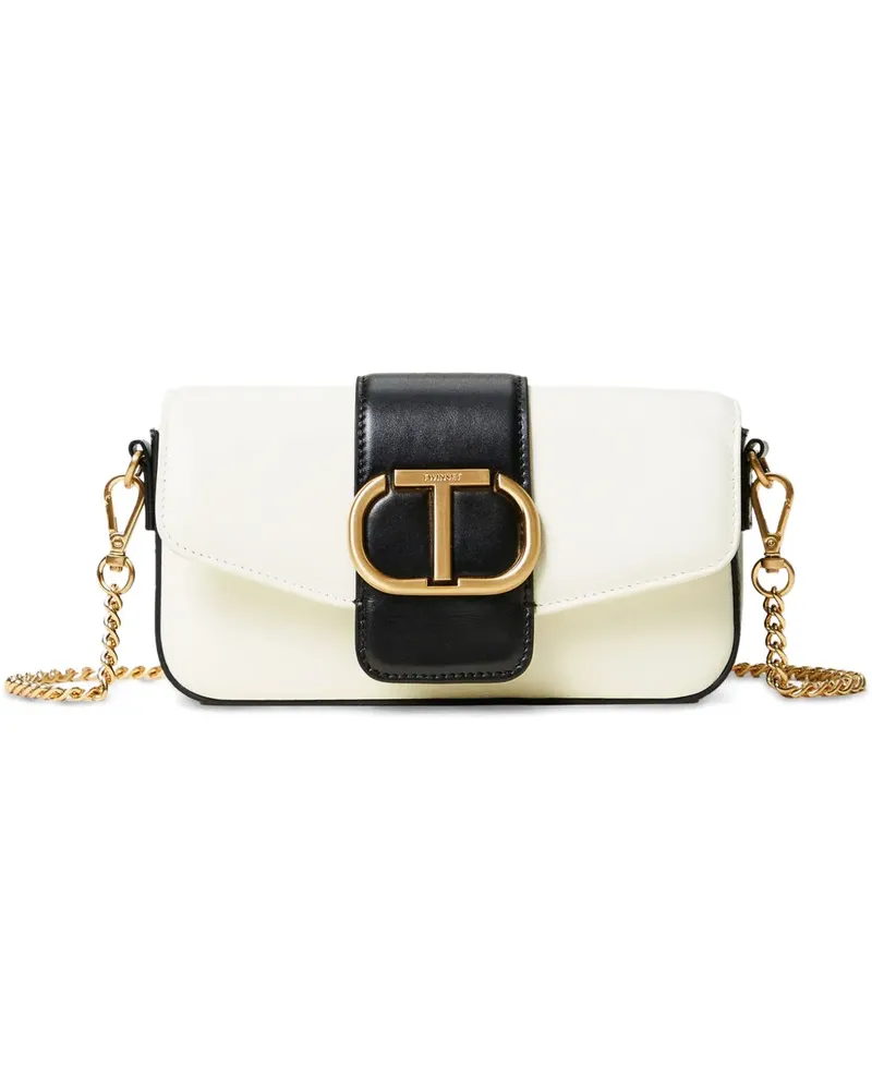 Twin-Set Oval T Schultertasche - Weiß Weiß