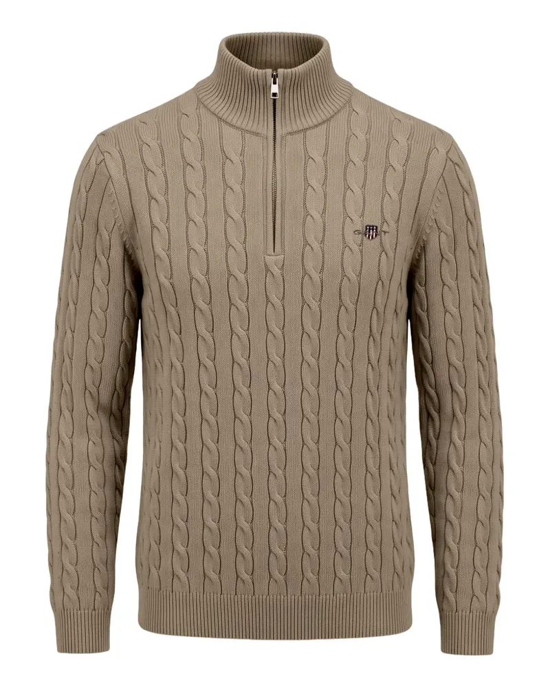 Gant cable-knit quarter-zip sweater - Nude Nude