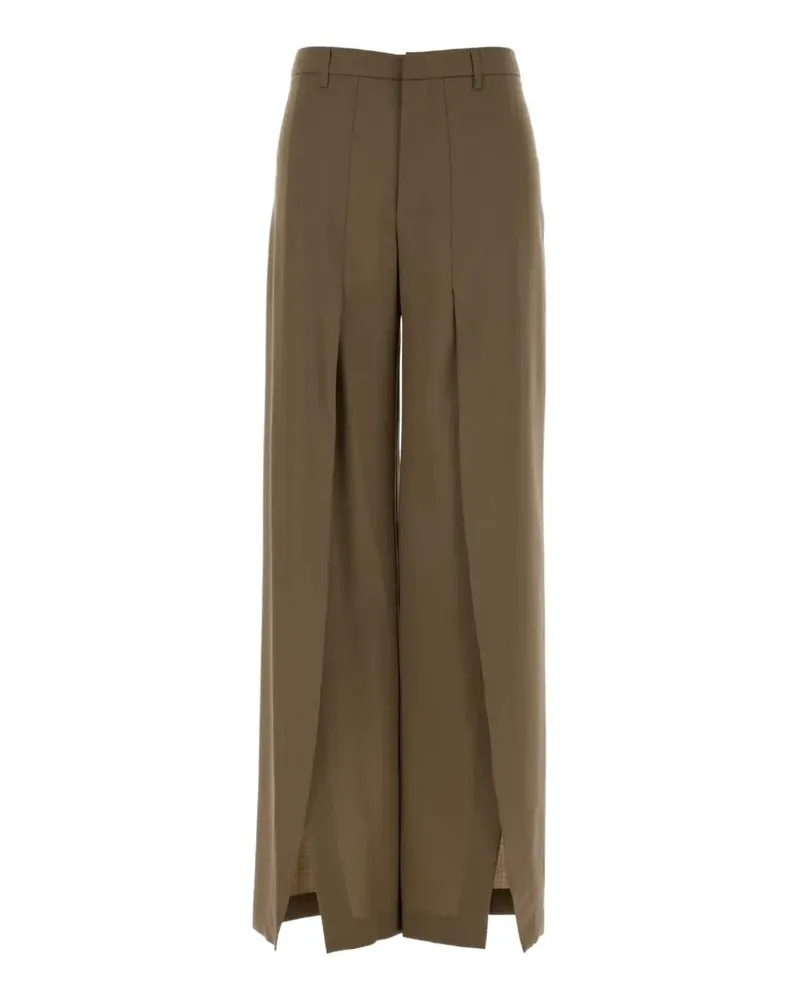 PT TORINO Mud Renee palazzo wool trousers - Braun Braun