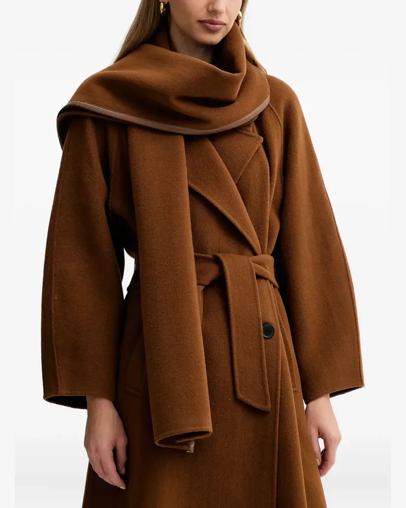 Liviana Conti Noah Mantel mit Schaldetail - Braun Braun