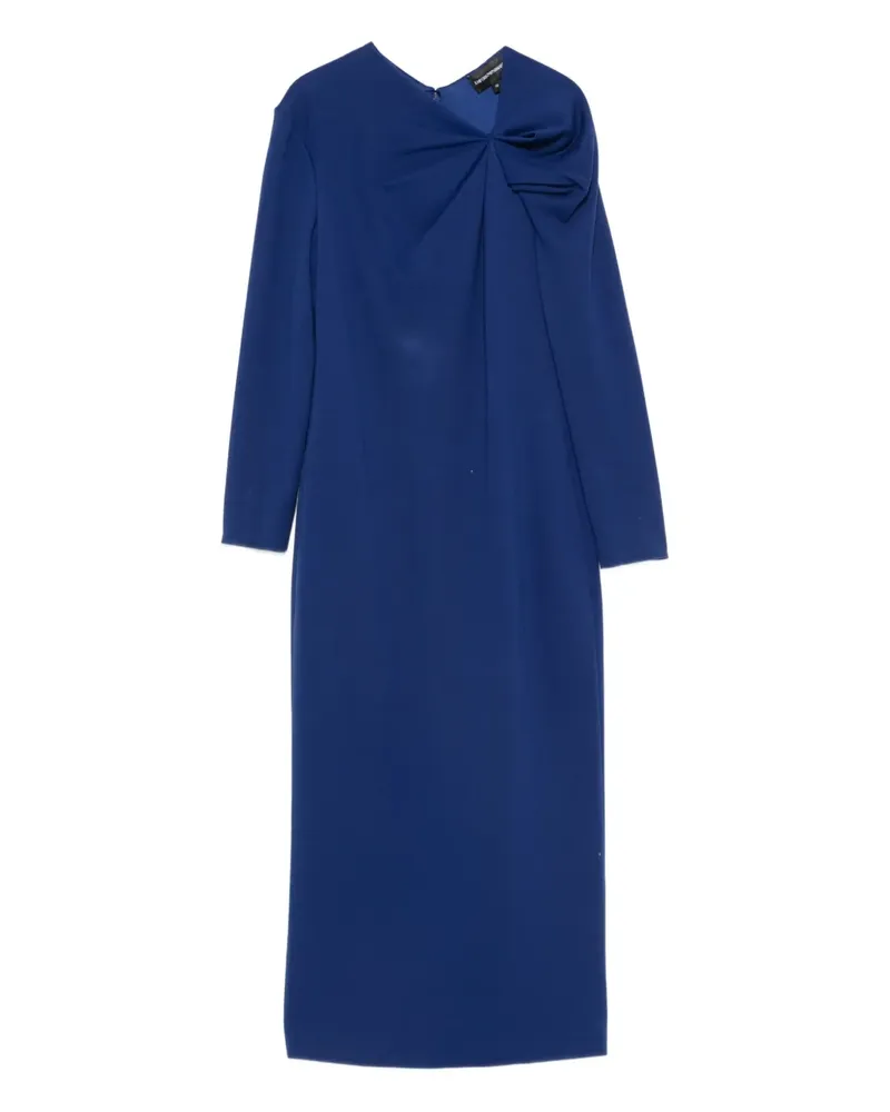 Emporio Armani knot-detail long-sleeve dress - Blau Blau