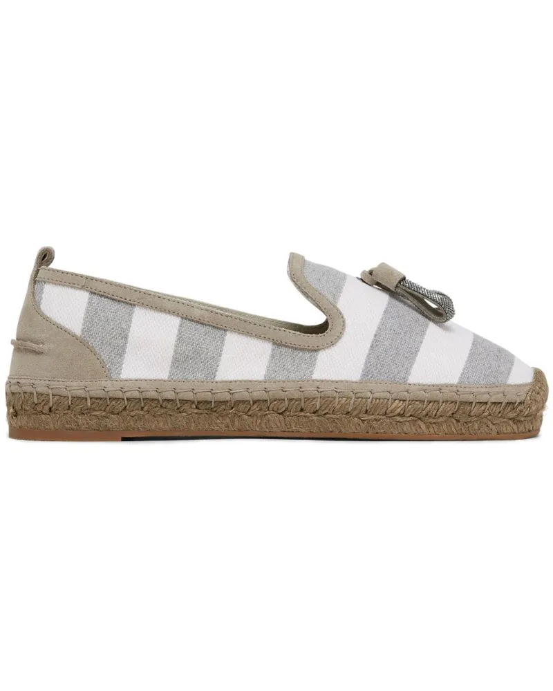 Brunello Cucinelli Gestreifte Canvas-Espadrilles - Nude Nude