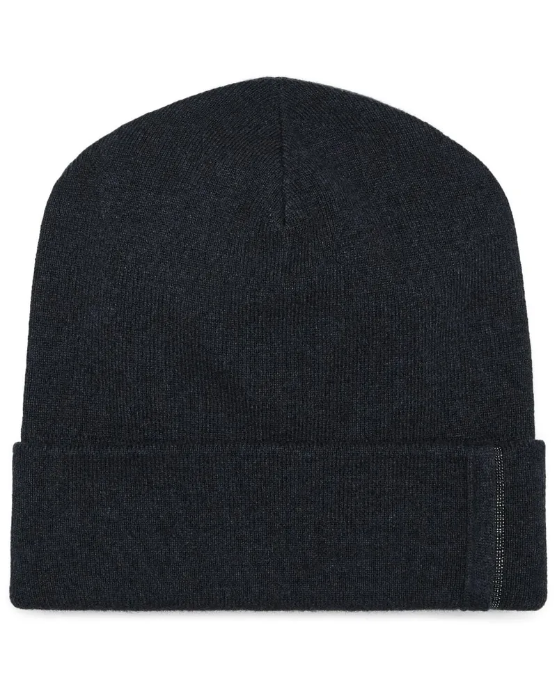 Brunello Cucinelli Gerippte Beanie - Grau Grau