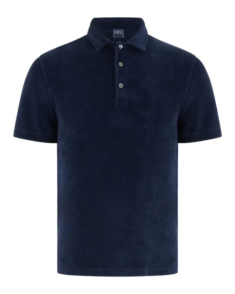 Fedeli short-sleeve terry-cloth polo shirt - Blau Blau