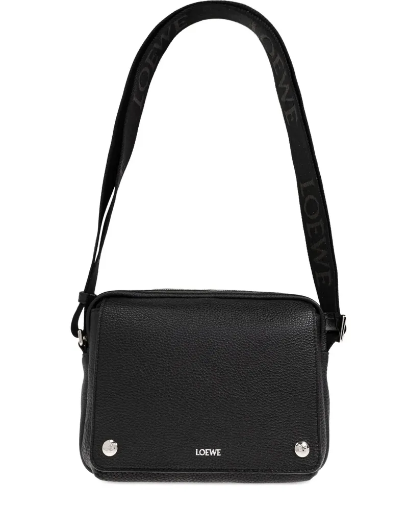 Loewe Mittelgroße Pebble Schultertasche - Schwarz Schwarz