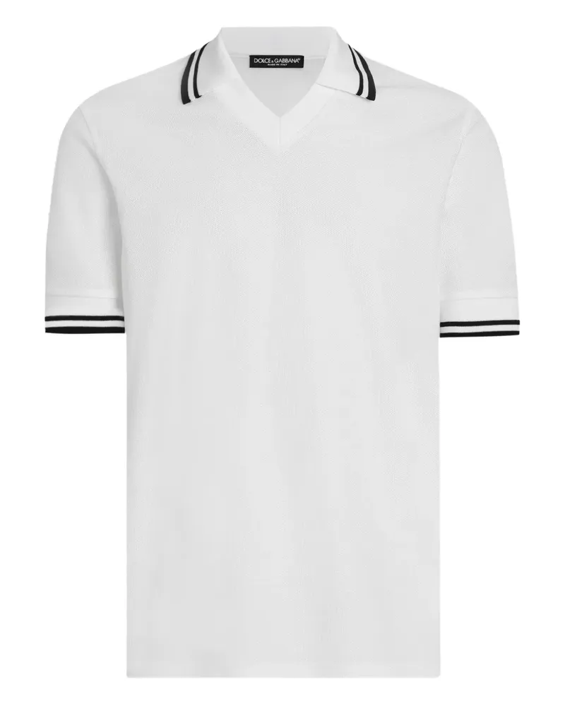 Dolce & Gabbana T-Shirt mit V-Ausschnitt - Weiß Weiß