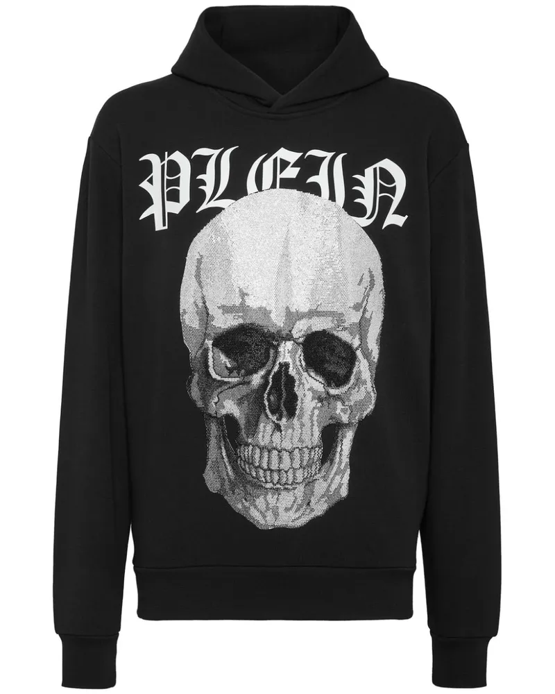 Philipp Plein Hoodie mit strassverziertem Totenkopf - Schwarz Schwarz