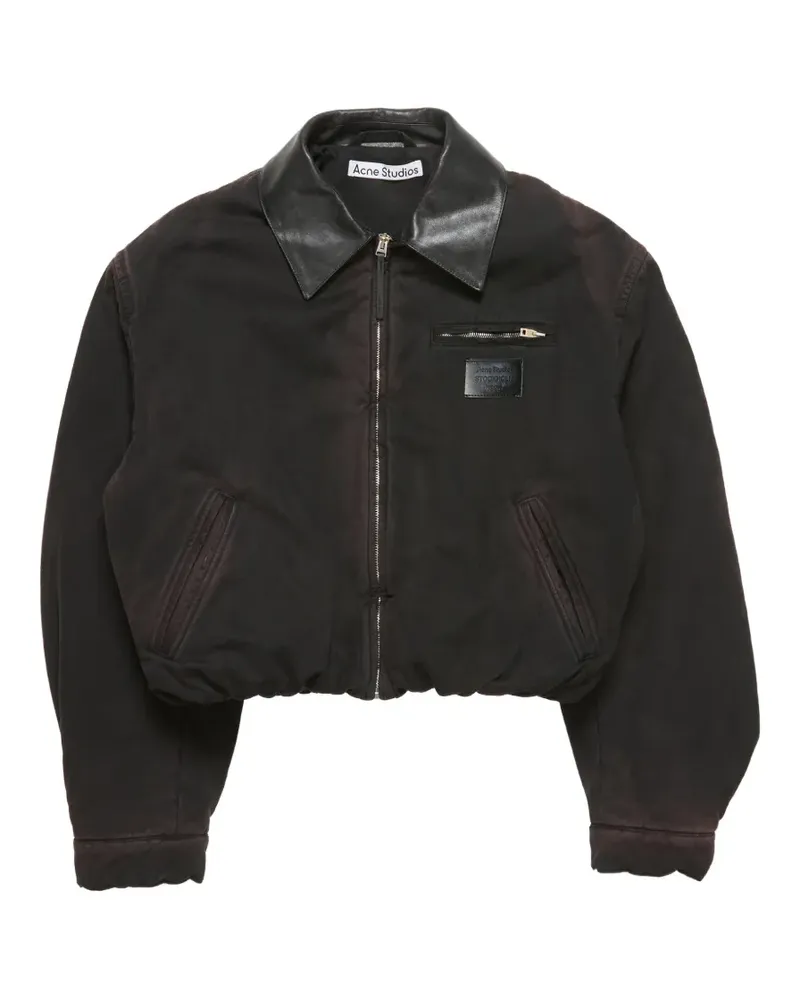 Acne Studios Lederjacke mit Logo-Patch - Braun Braun