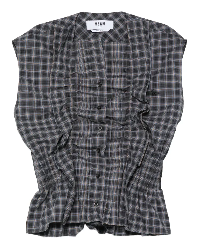 MSGM Hemd mit Rüschen - Grau Grau