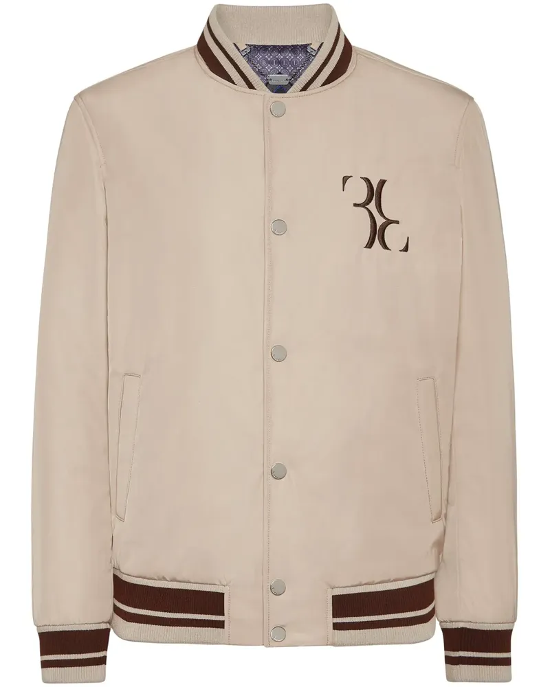 Billionaire Bestickte Bomberjacke mit Streifendetail - Nude Nude