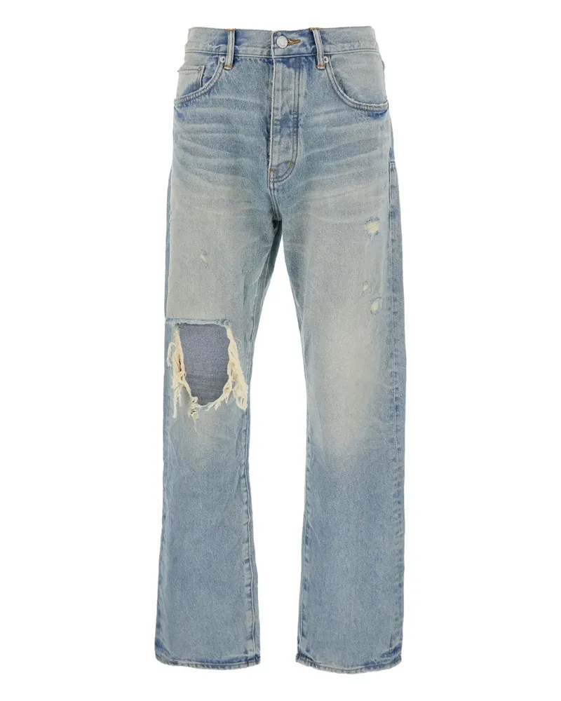 PURPLE BRAND Distressed-Jeans mit Logo-Patch - Blau Blau