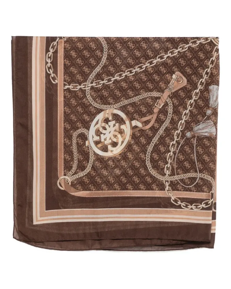 Guess logo-print chain-link scarf - Braun Braun