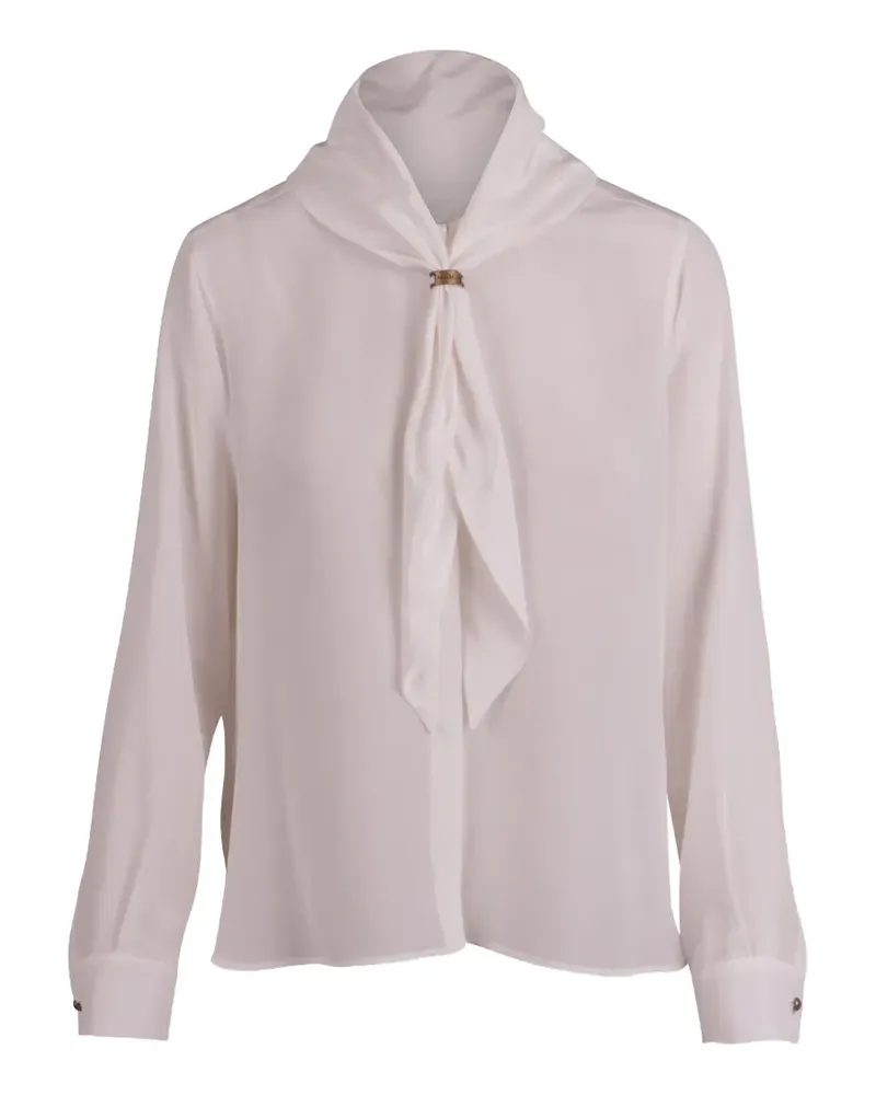 Max Mara scarf-detail long-sleeve blouse - Weiß Weiß