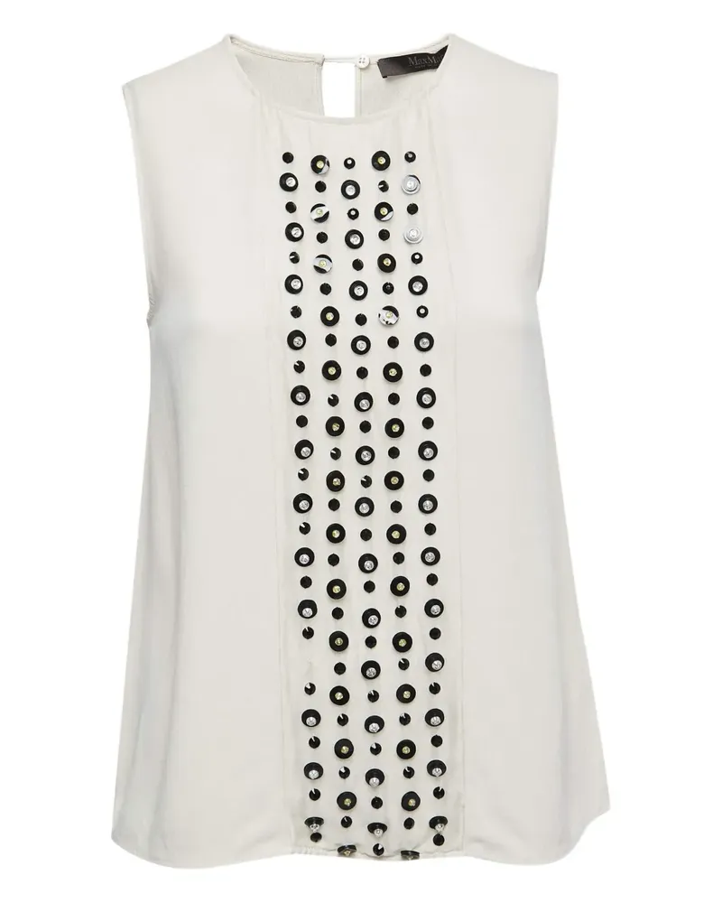 Max Mara 2024 embellishment rayon top - Weiß Weiß