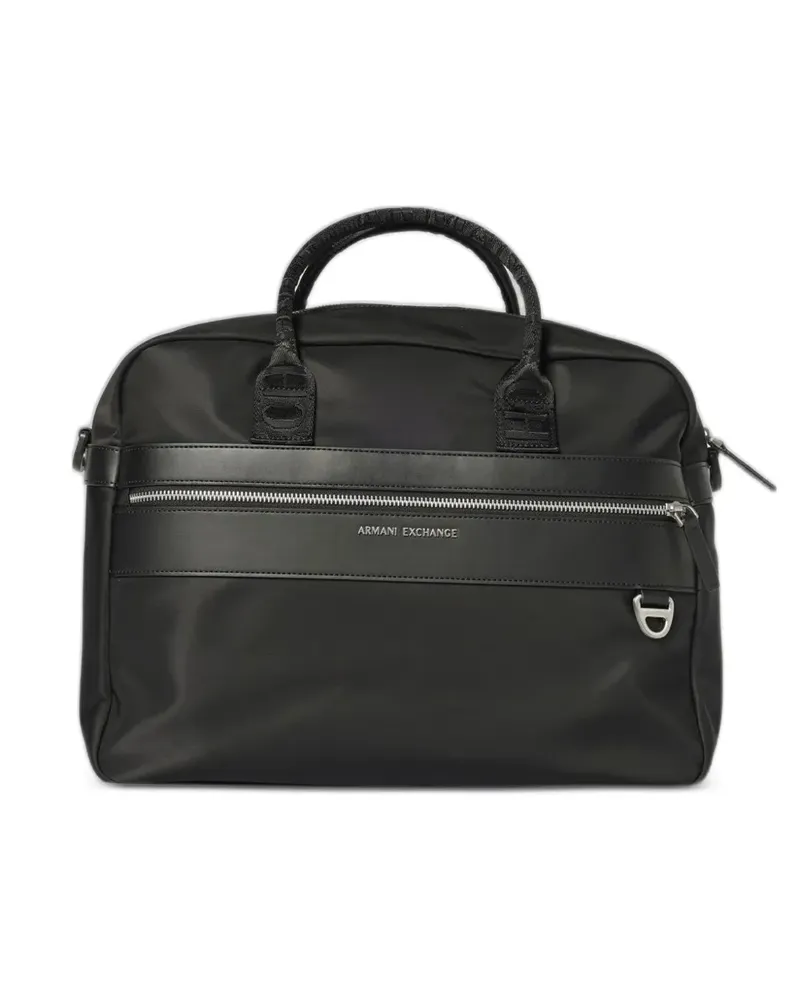 Emporio Armani Laptoptasche mit Logo-Streifen - Schwarz Schwarz