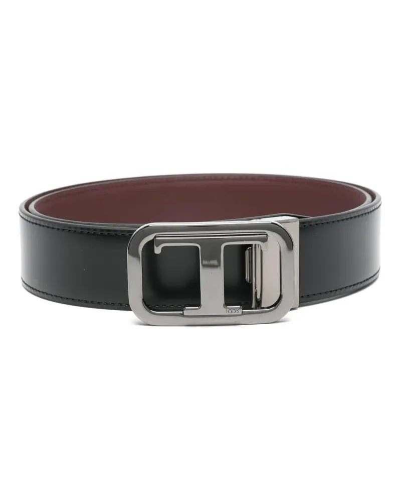 TOD'S Gürtel mit Logo-Schnalle - Schwarz Schwarz