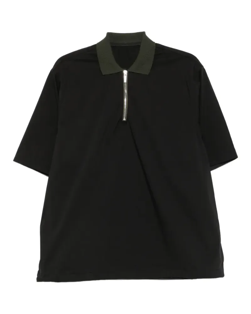 nine:inthe:morning Milo Poloshirt mit Reißverschluss - Schwarz Schwarz