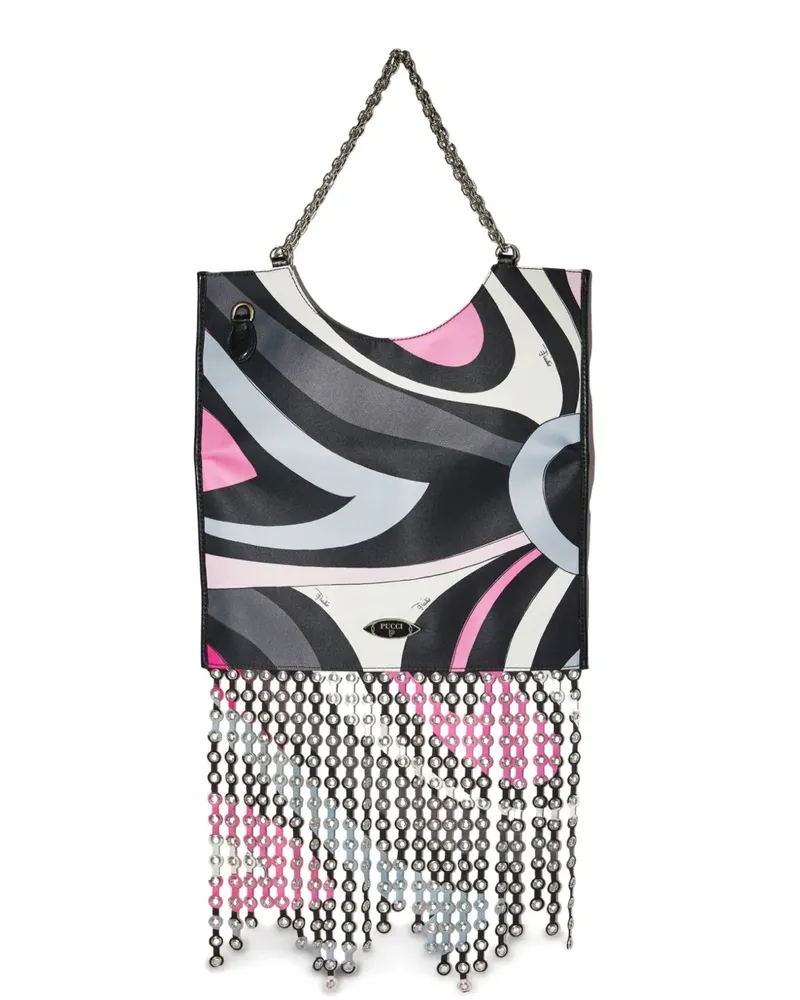 Emilio Pucci Schultertasche mit Marmo-Print - Schwarz Schwarz