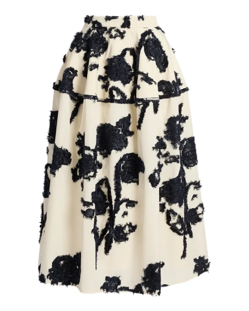 Erdem fil coupé poplin skirt - Nude Nude
