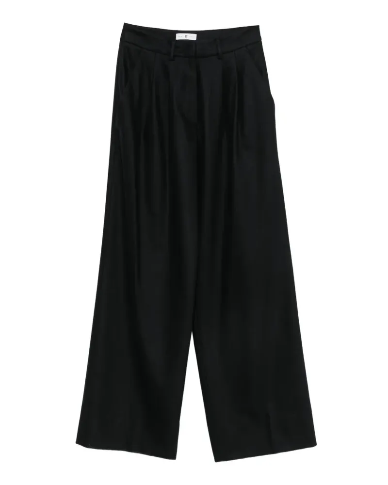 PT TORINO Frankie Wide-Leg-Hose mit Falten - Schwarz Schwarz