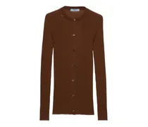 Gerippter Cardigan - Braun