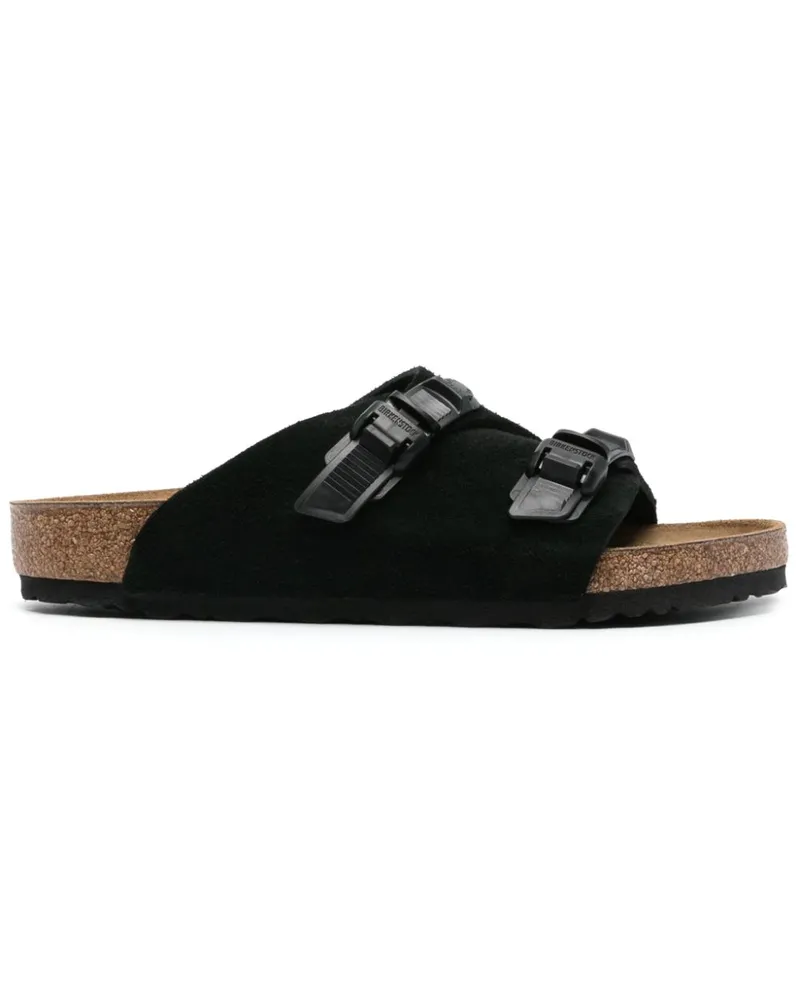 Birkenstock Arizona Pantoletten aus Wildleder - Schwarz Schwarz