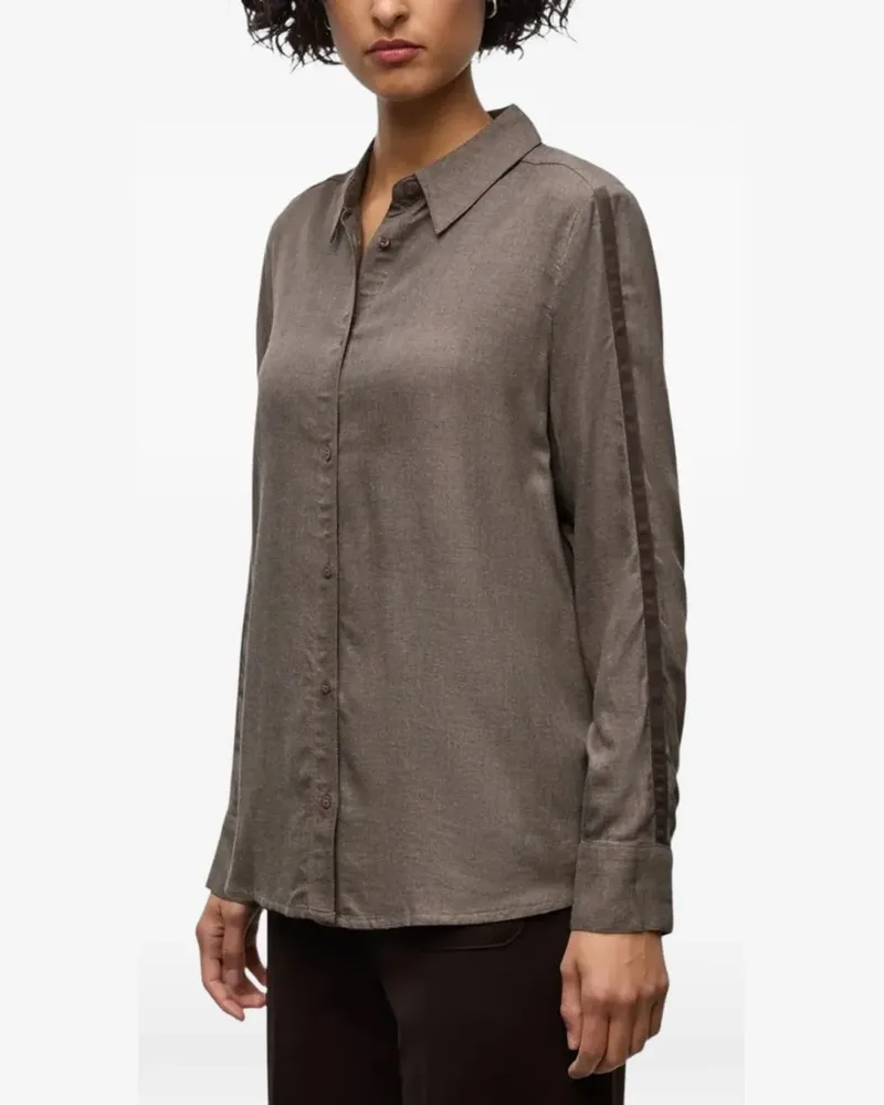 Street One side-stripe button-up shirt - Braun Braun