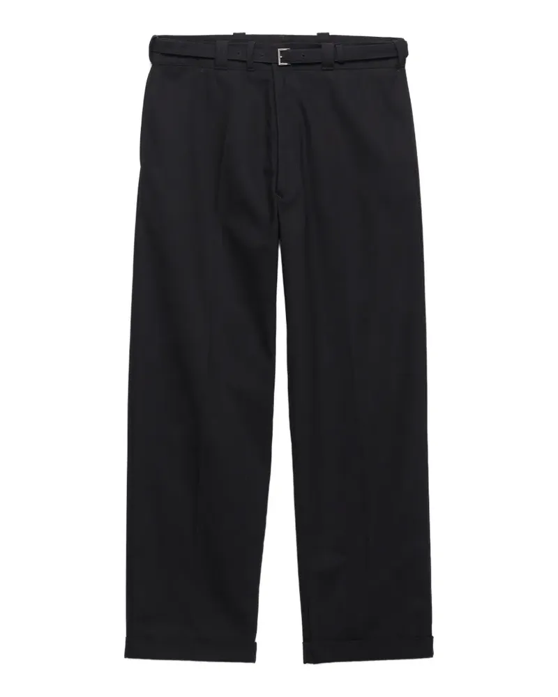 Prada Klassische Hose mit Gürtel - Schwarz Schwarz