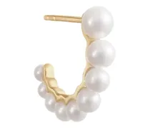 14kt recycelter Petit Boucle de Perle Gelbgoldohrring mit Süßwasserperle