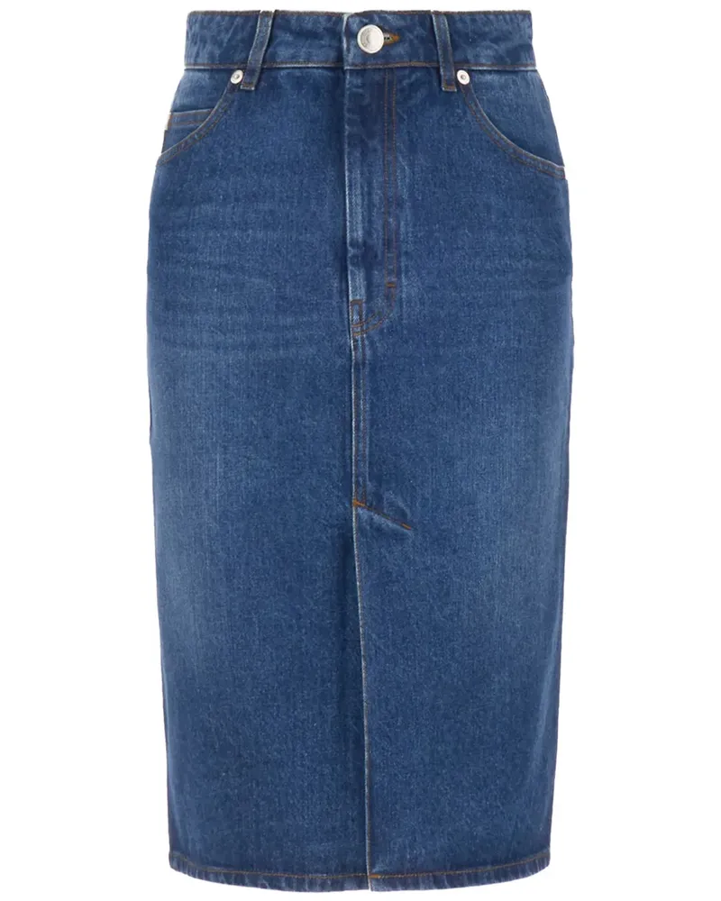 AMI Paris Mittellanger Jeansrock - Blau Blau