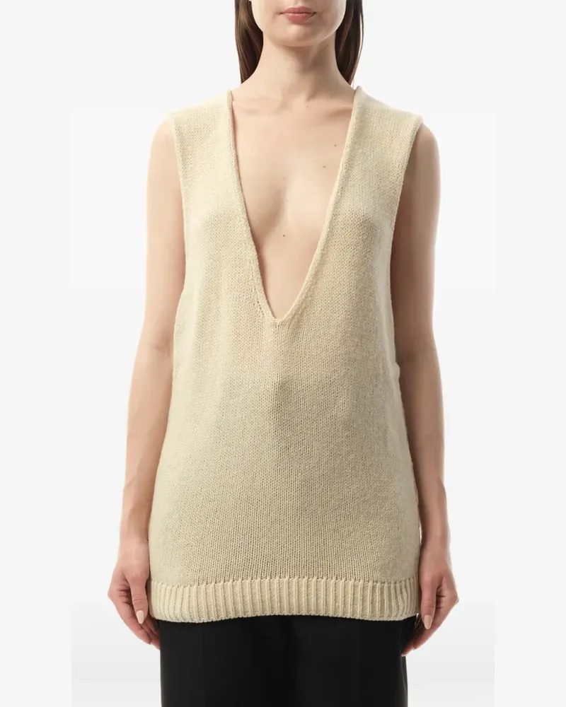 Lanvin Pullunder mit V-Ausschnitt - Nude Nude