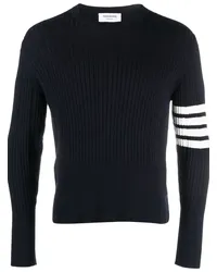 Thom Browne Gerippter Pullover mit Zopfmuster Blau