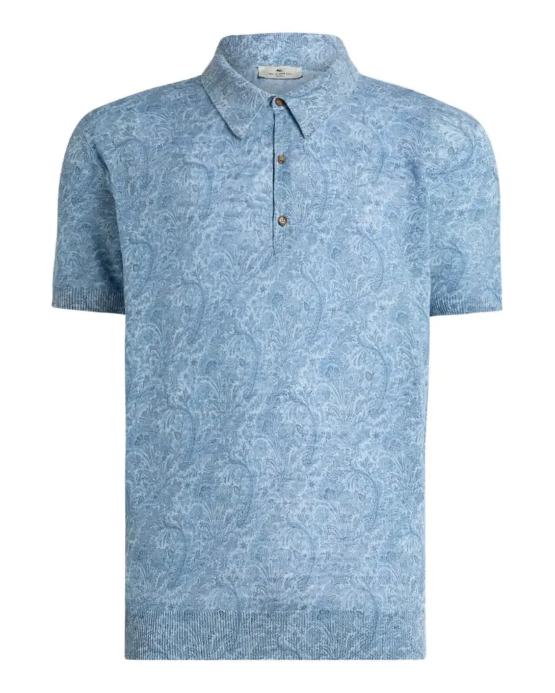 Etro Poloshirt mit Blumenmotiv - Blau Blau