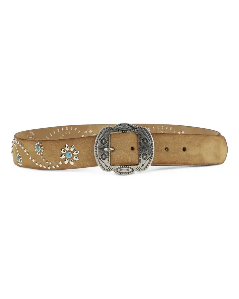 HTC Hollywood Trading Company Rosamond studded belt - Nude Nude