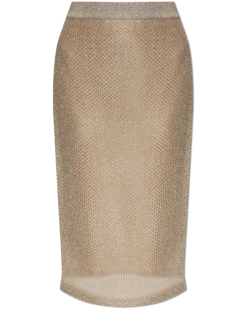 Tory Burch Midirock mit Metallic-Effekt - Nude Nude