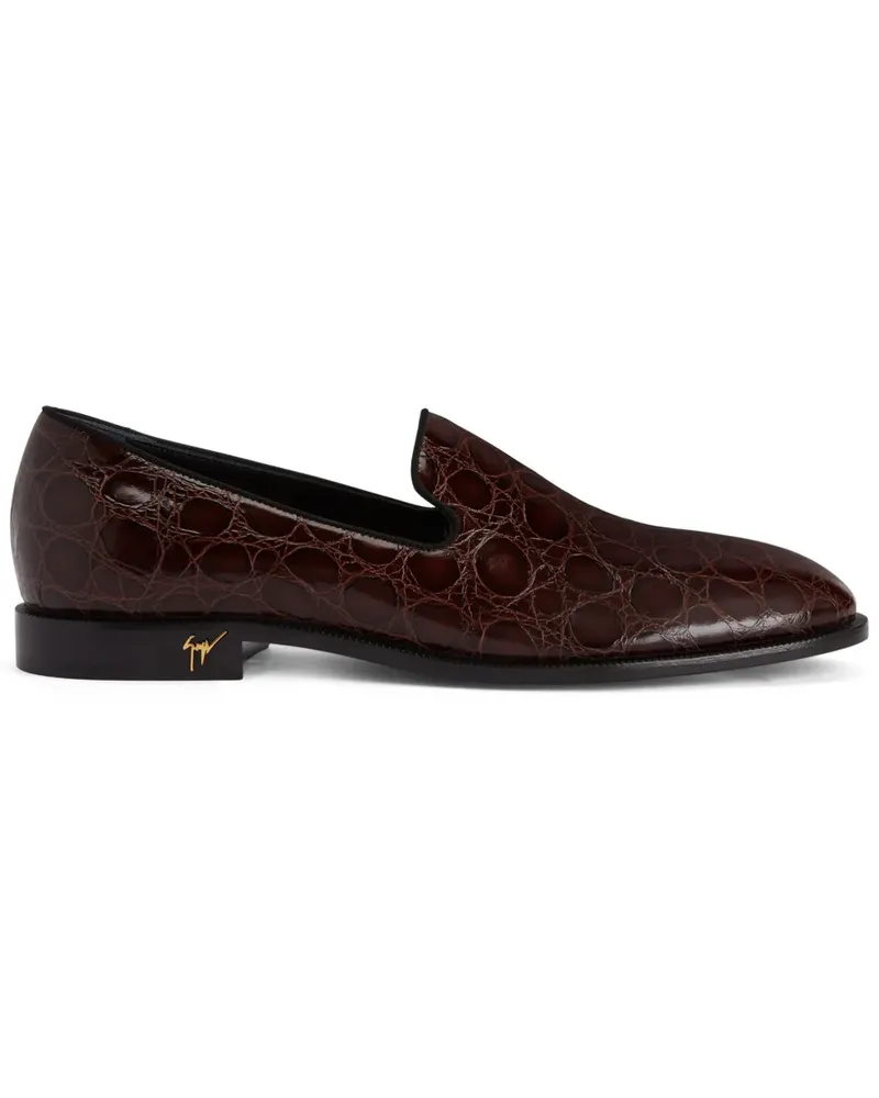 Giuseppe Zanotti Gatien Loafer mit Kroko-Optik - Braun Braun