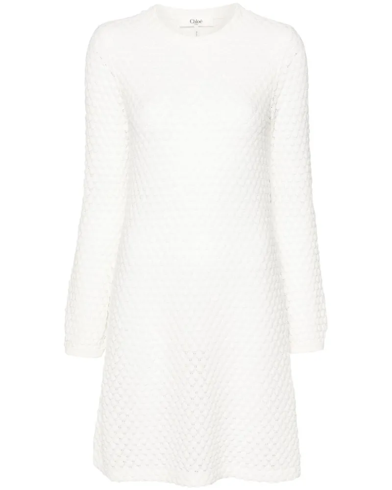 Chloé Minikleid aus Pointelle-Strick - Weiß Weiß