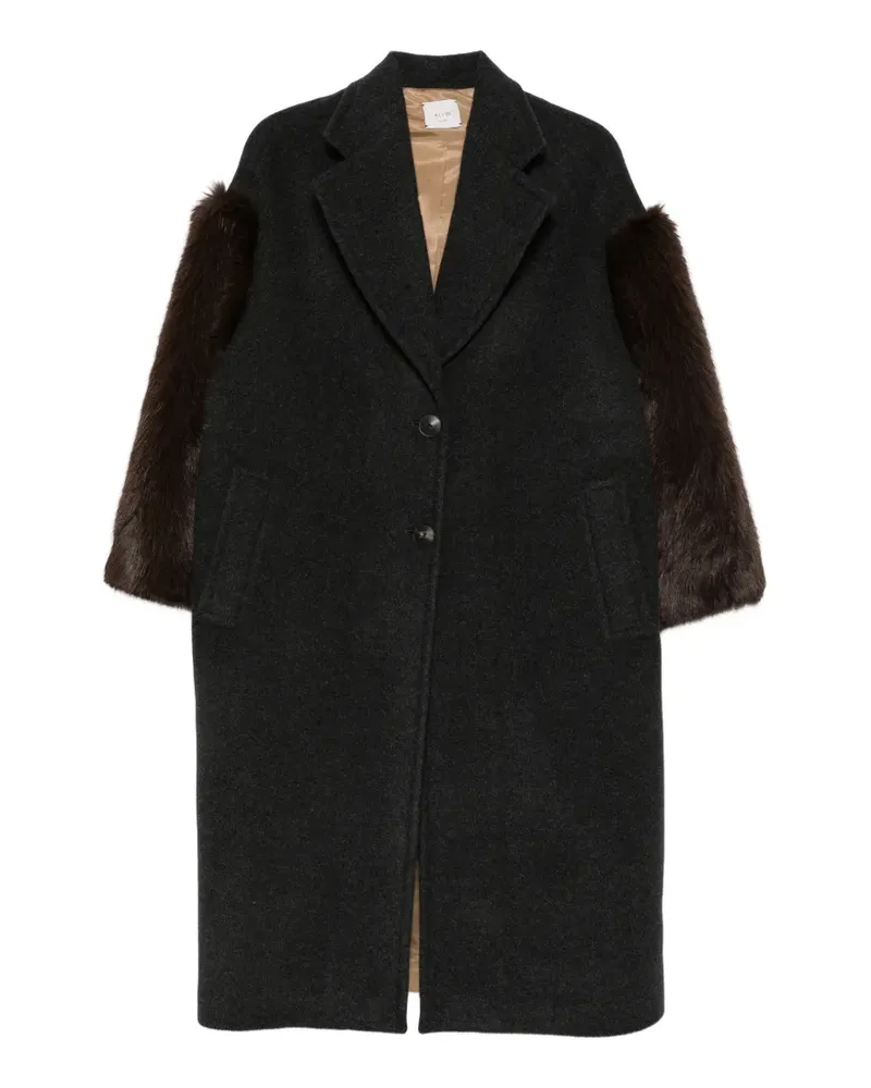 ALYSI Soft Over Mantel aus Faux Fur - Grau Grau