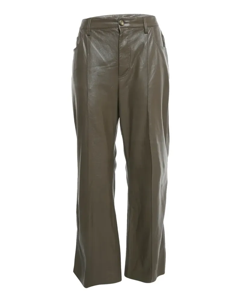 Nanushka faux-leather wide-leg trousers - Braun Braun