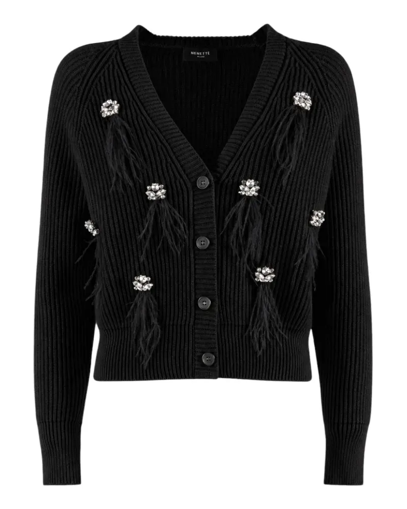 NENETTE Cardigan mit Kristallverzierung - Schwarz Schwarz