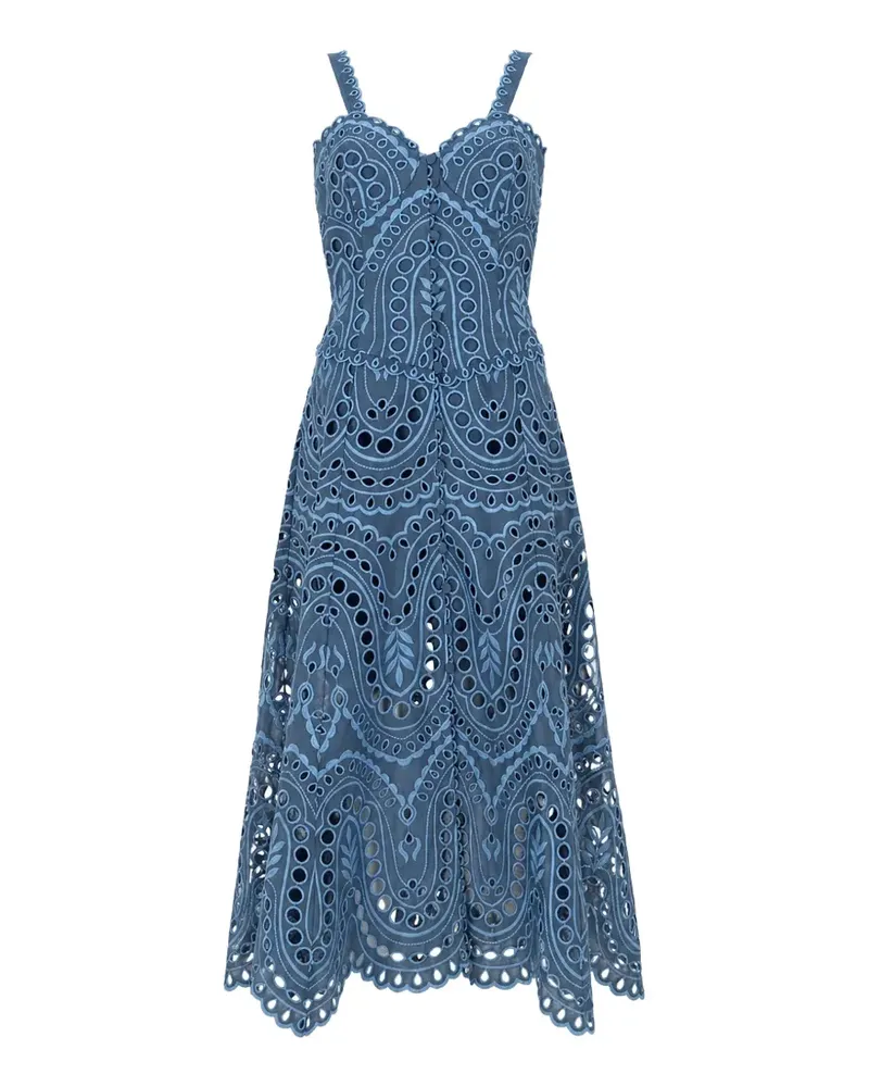 Charo Ruiz Solance broderie-anglaise midi dress - Blau Blau