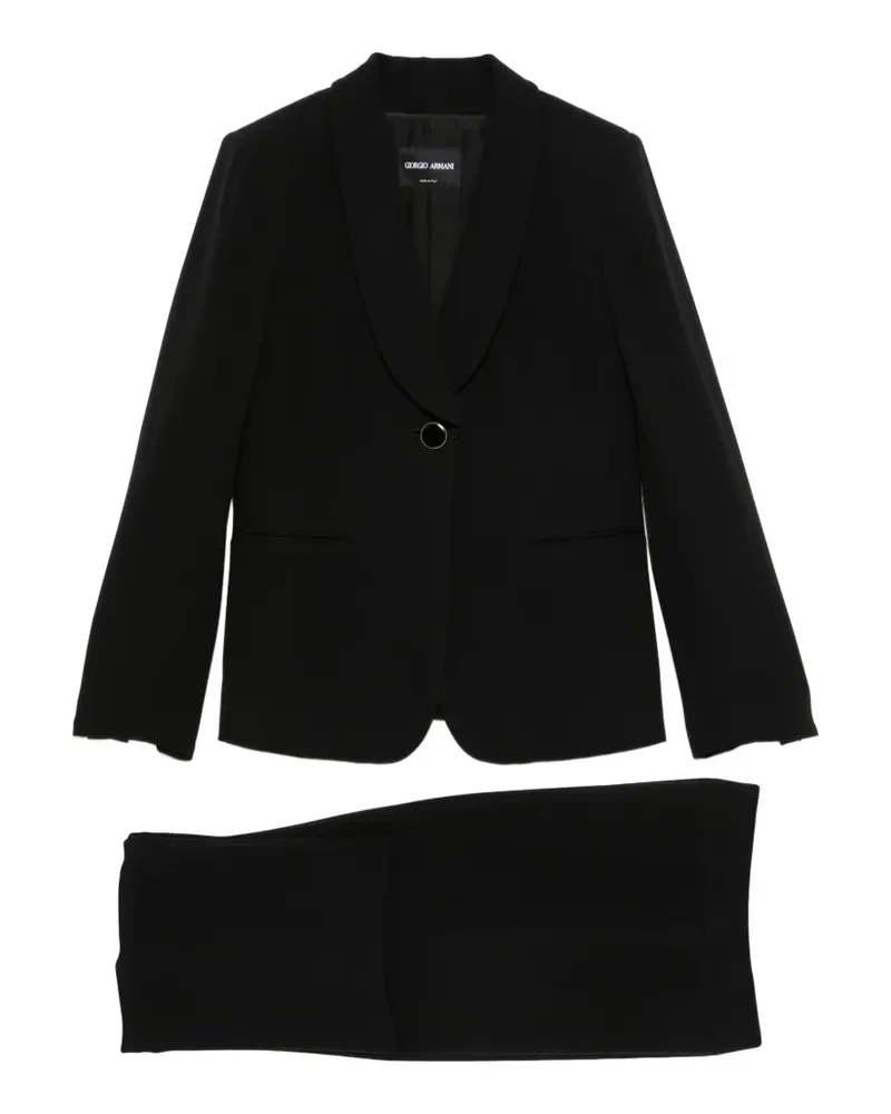 Giorgio Armani Anzug mit Schalrevers - Schwarz Schwarz