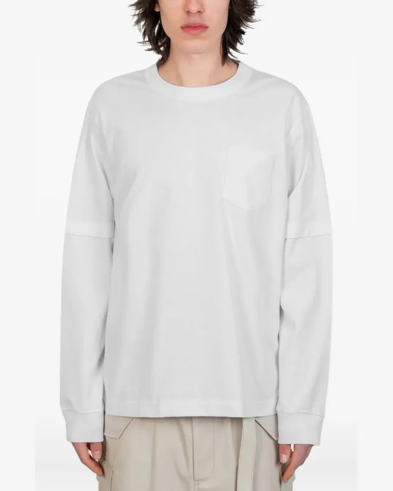 Sacai James Dean Langarmshirt - Weiß Weiß