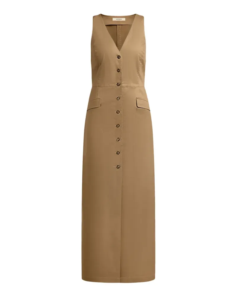 12 STOREEZ Kleid mit Knöpfen - Nude Nude